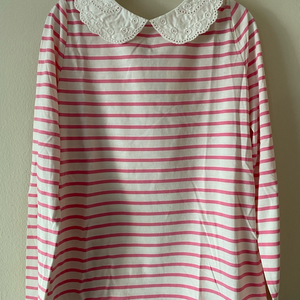 Mini Boden New Girls Striped collared Top 11/12
